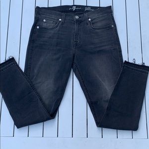 7 for all Mankind Dark Grey Skinny Jeans